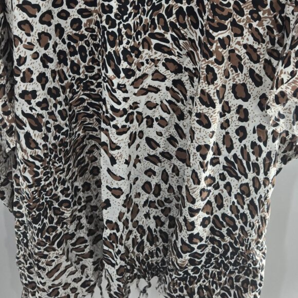 Style in Fashion Animal Print 100% Rayon Tassels Made in India Tunic Top 2x - Picture 4 of 11